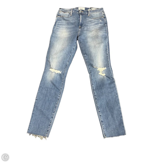 Jeans Skinny By Frame In Blue Denim, Size: 10