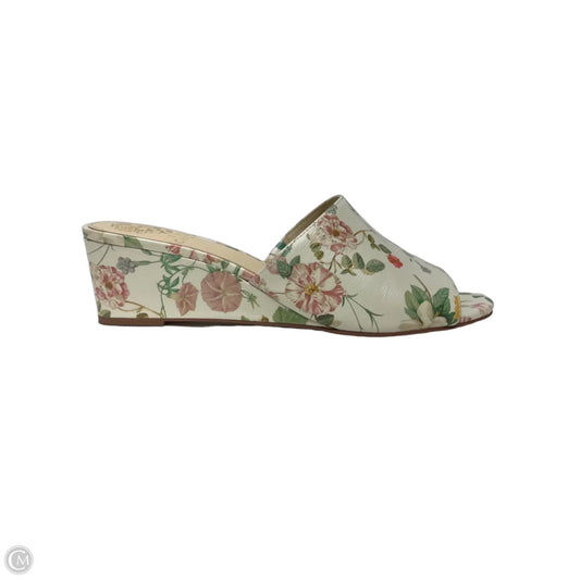 Sandals Heels Wedge By Vince Camuto In Floral Print, Size: 8.5