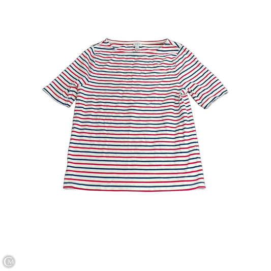 Top Short Sleeve Basic By J. Crew In Blue & Red & White, Size: L