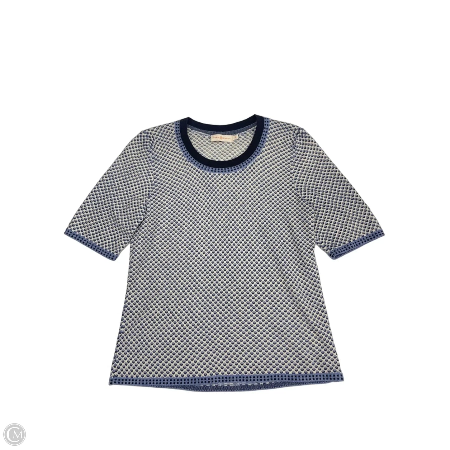Top Short Sleeve Designer By Tory Burch In Blue, Size: M