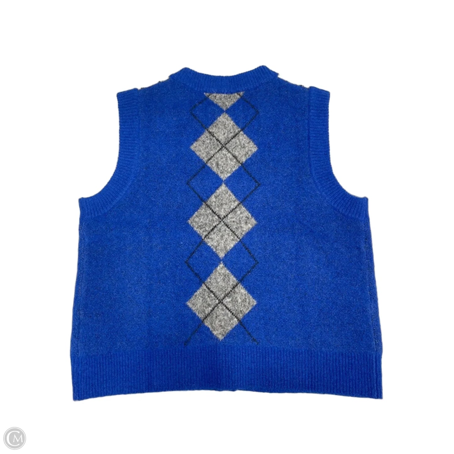 Vest Sweater By Damson Madder In Blue & Tan, Size: 14