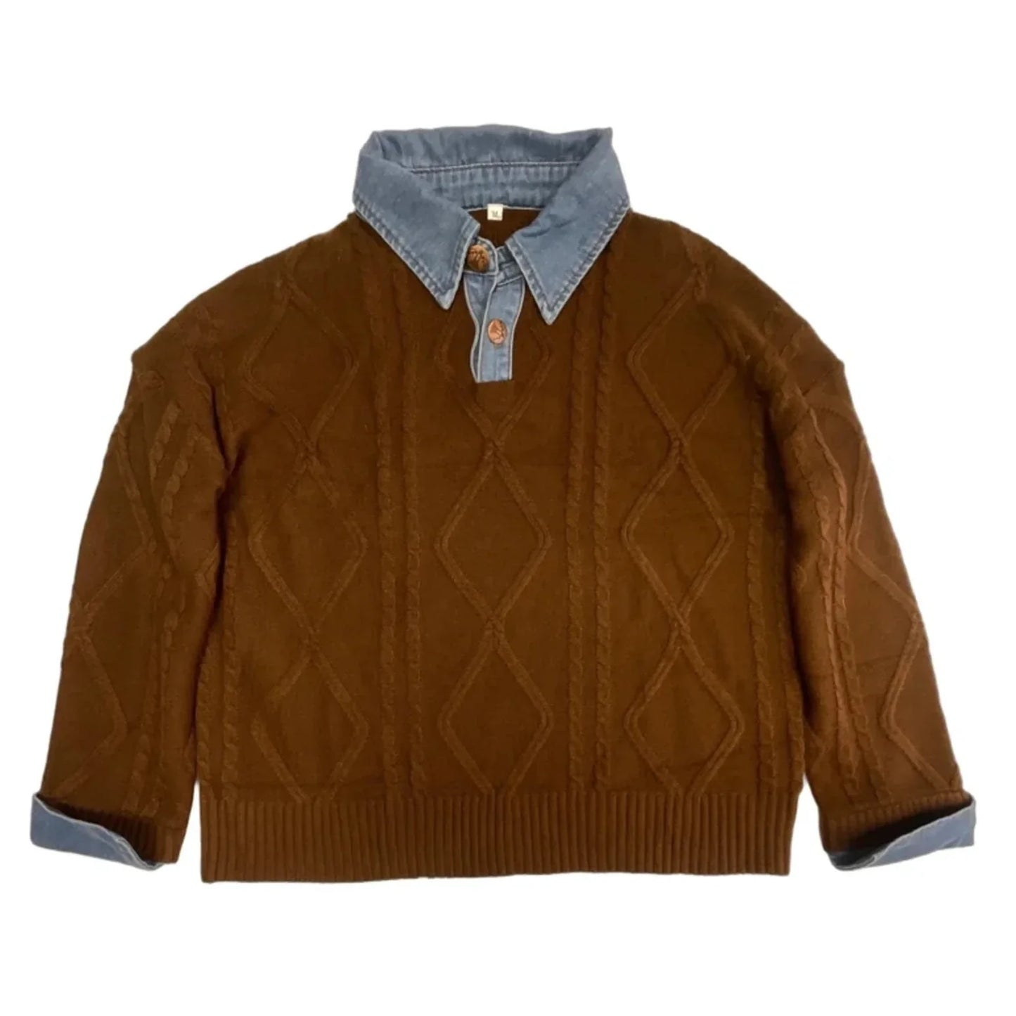 Sweater By Clothes Mentor In Brown, Size: M