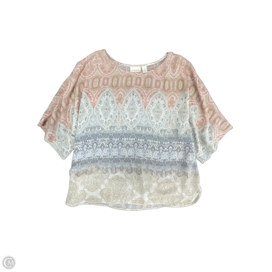 Blouse Short Sleeve By Chicos In Multi-colored, Size: Xl