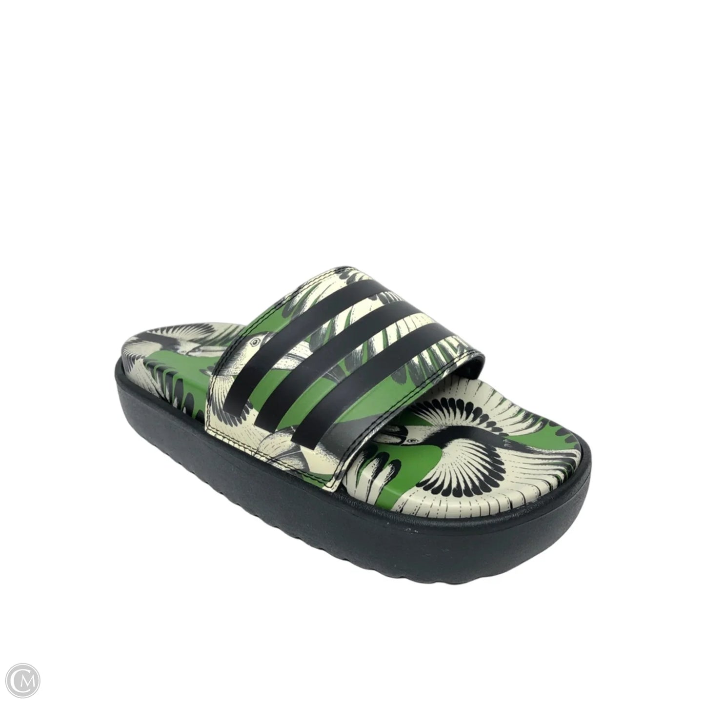 Sandals Sport By Adidas In Black & Green, Size: 9