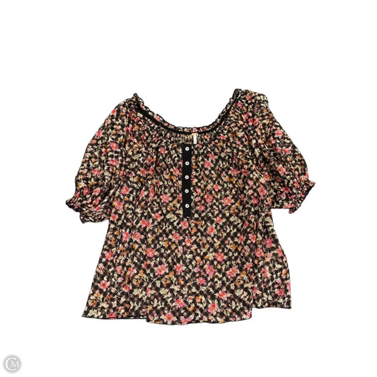Blouse Short Sleeve By Free People In Floral Print, Size: S