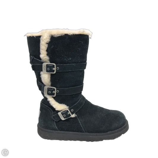 Boots Mid-calf Flats By Ugg In Black, Size: 6