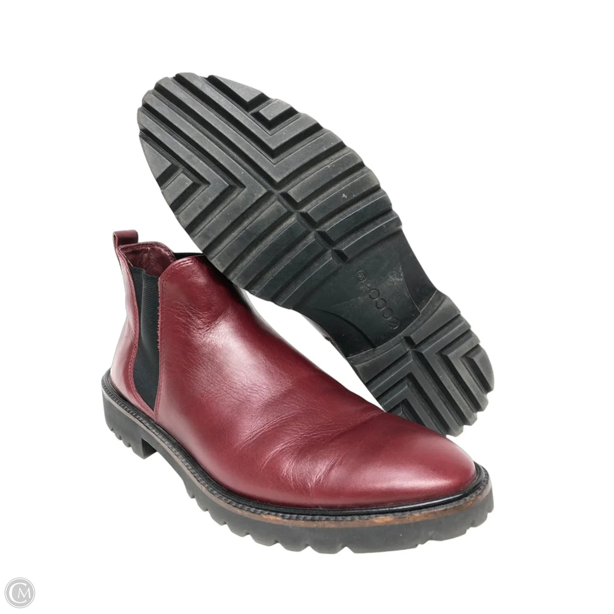 Boots Ankle Flats By Ecco In Maroon, Size: 8.5