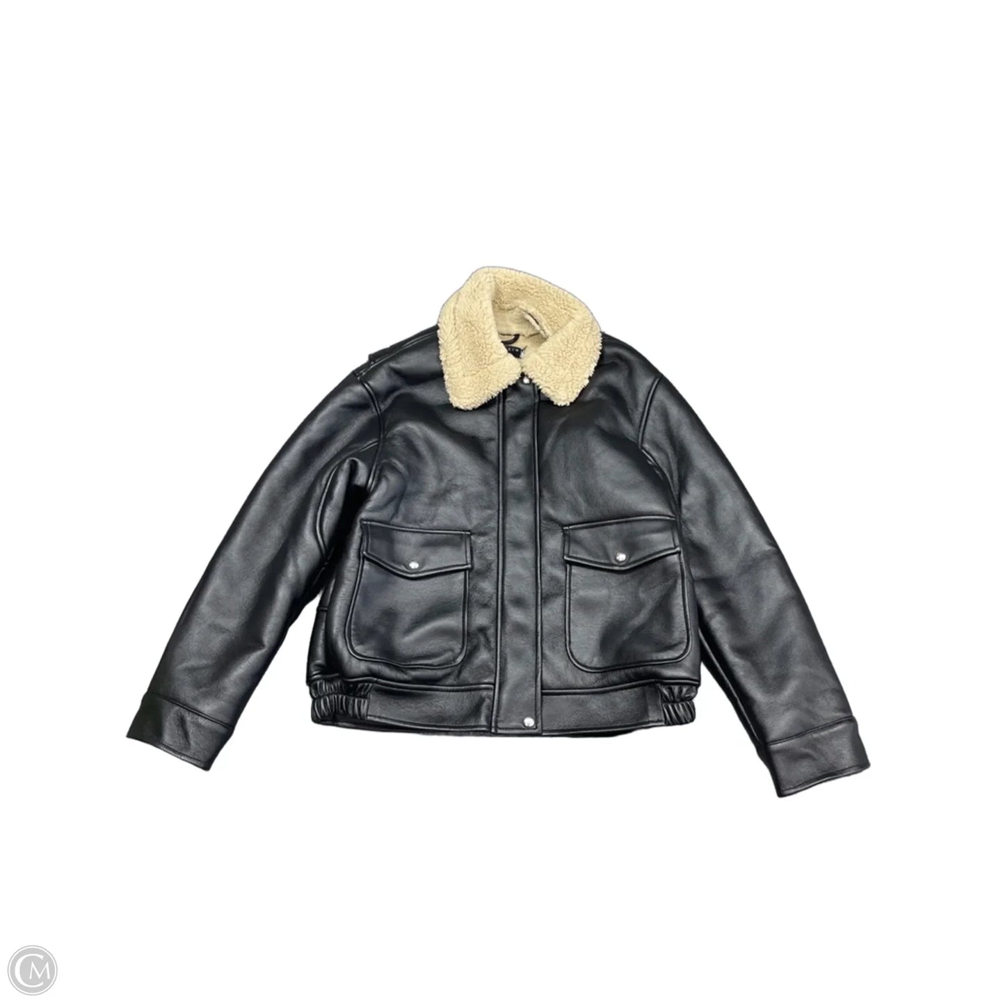 Jacket Moto By Asos In Black & Tan, Size: Xs