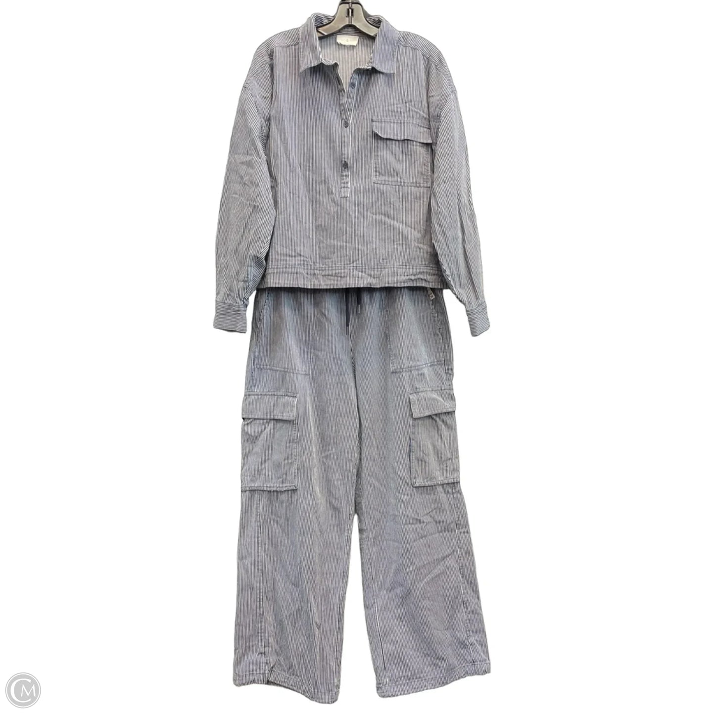 Pants Set 2pc By Lou And Grey In Blue & White, Size: L