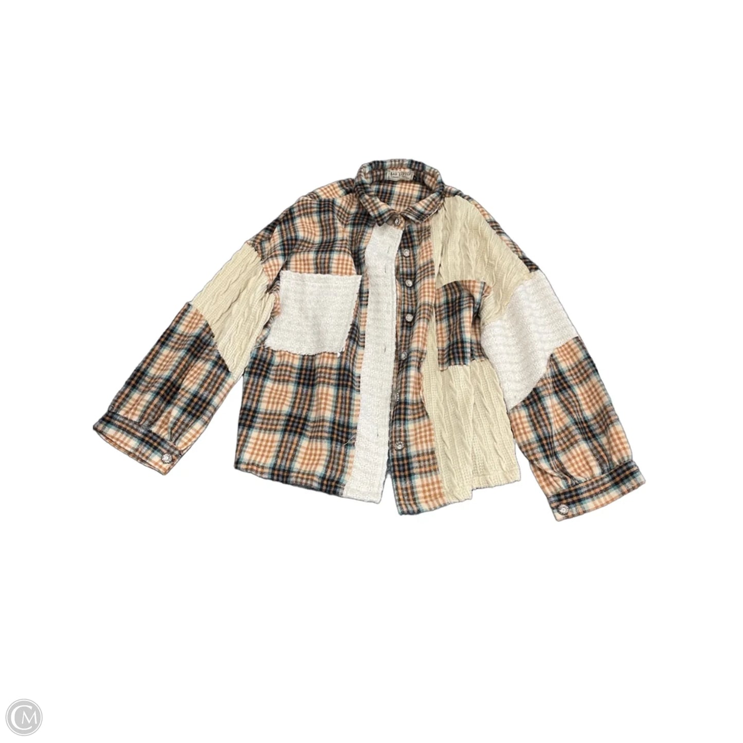 Jacket Shirt By Clothes Mentor In Plaid Pattern, Size: L