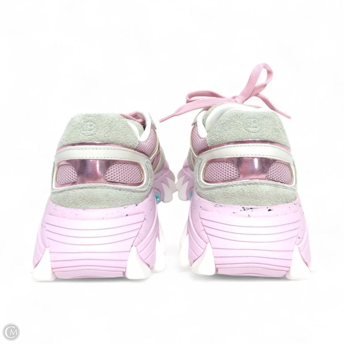 Shoes Luxury Designer By Balmain In Grey & Pink, Size: 8