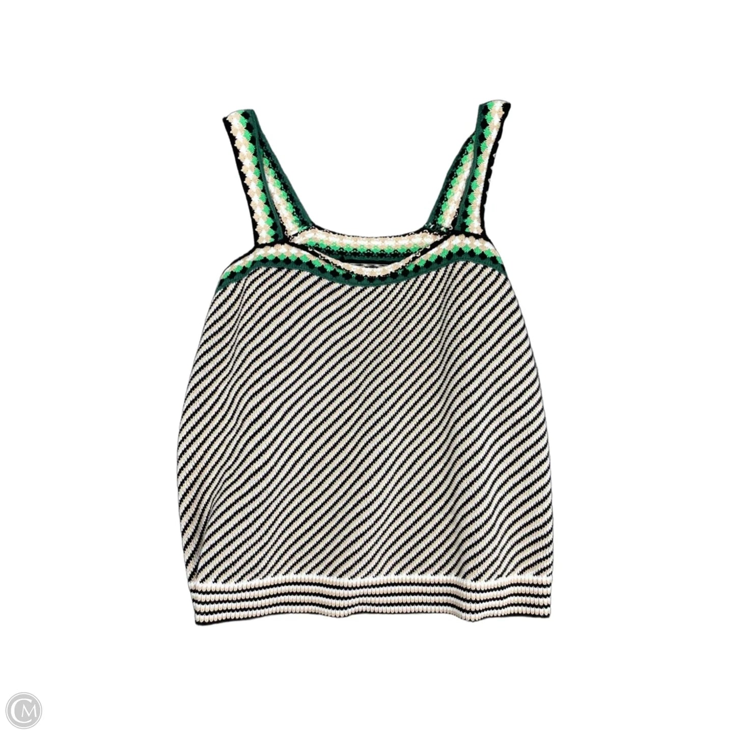 Sweater Short Sleeve By Lane Bryant In Green & Tan, Size: 1x