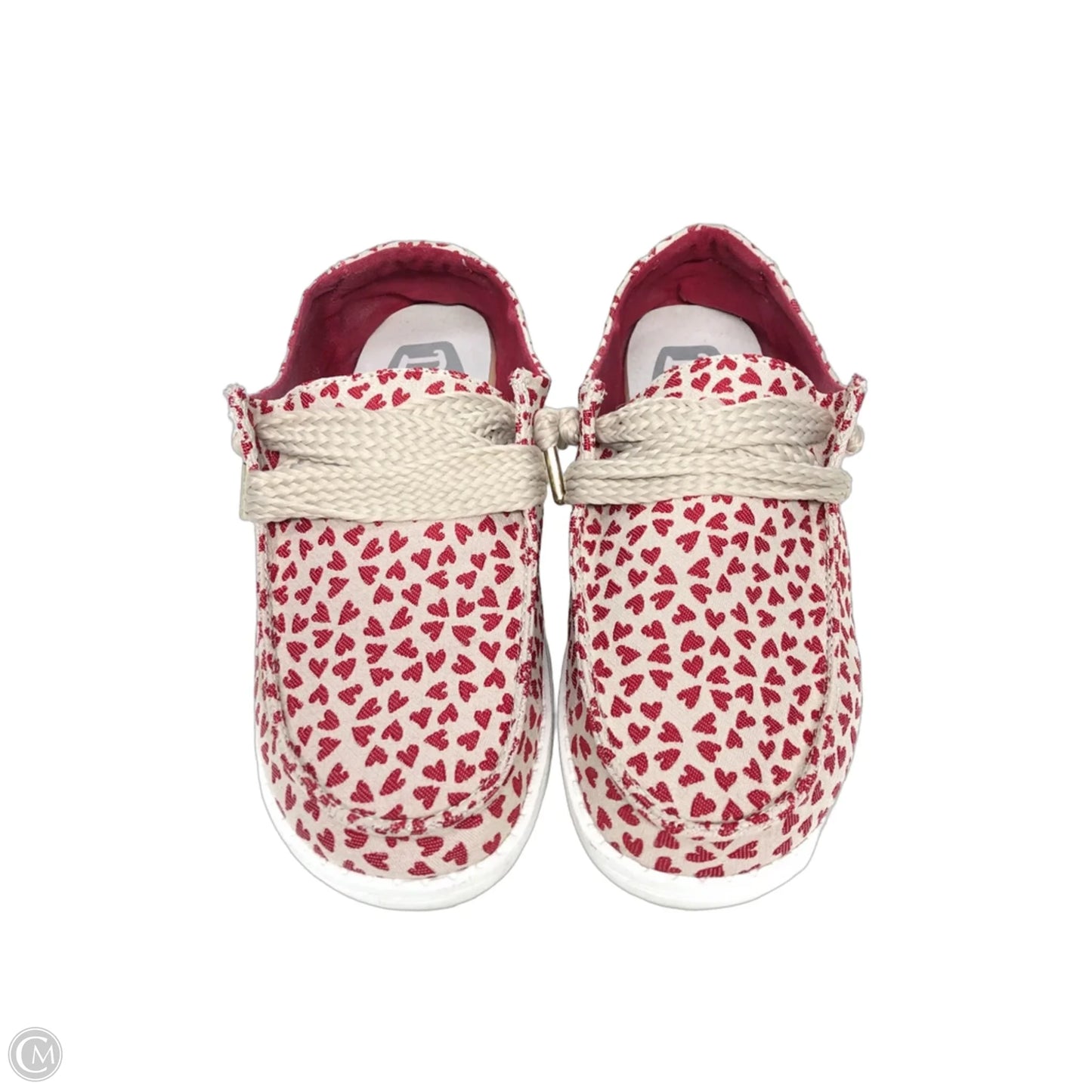 Shoes Sneakers By Hey Dude In Red & Tan, Size: 6
