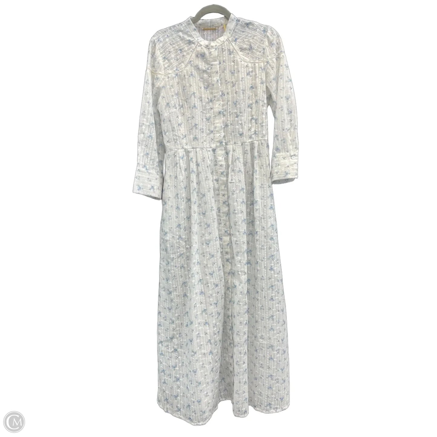 Dress Casual Midi By Tecovas In Blue & White, Size: M