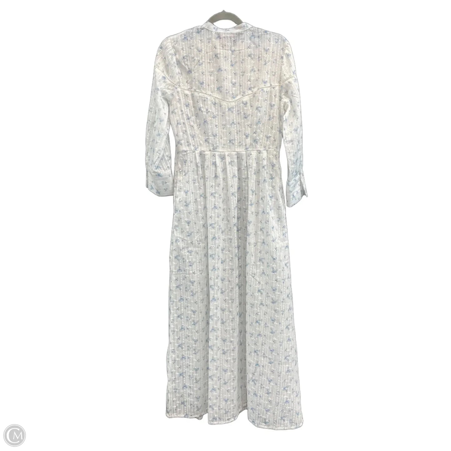 Dress Casual Midi By Tecovas In Blue & White, Size: M
