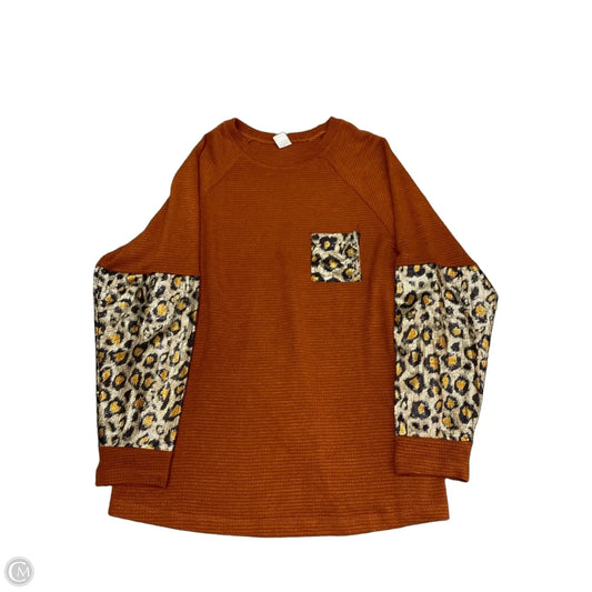 Top Long Sleeve By Cme In Orange, Size: Xl