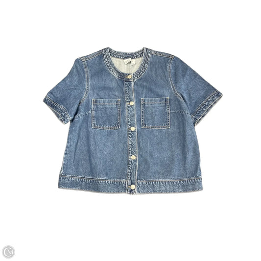 Top Short Sleeve By Vero Moda In Blue Denim, Size: L