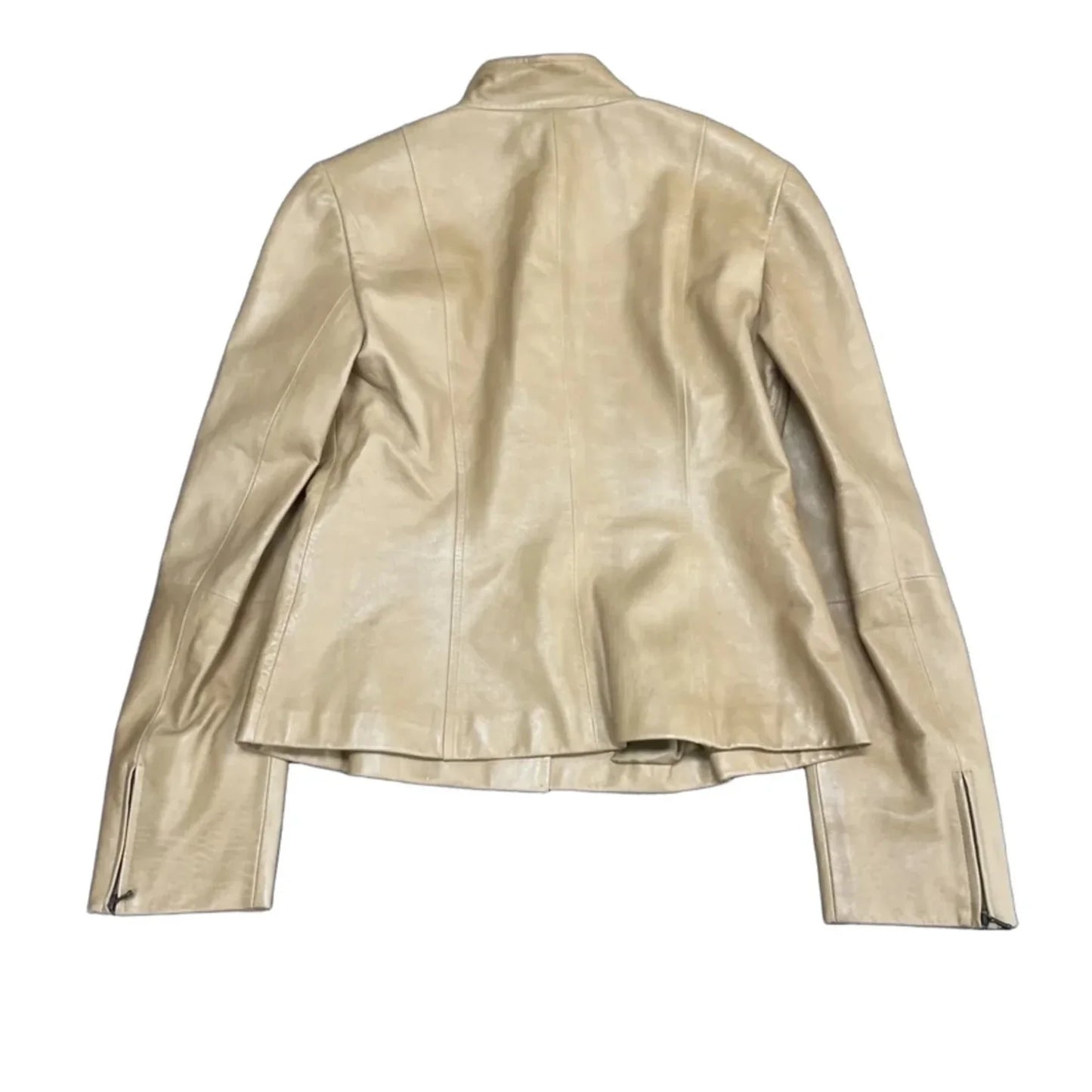 Jacket Leather By Lafayette 148 In Tan, Size: 4