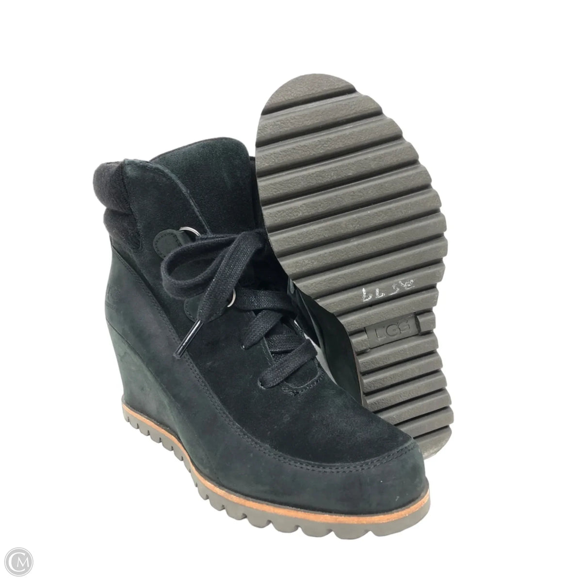 Boots Ankle Heels By Ugg In Black, Size: 7