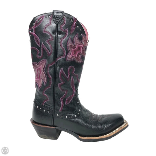 Boots Western By Ariat In Black & Purple, Size: 5.5