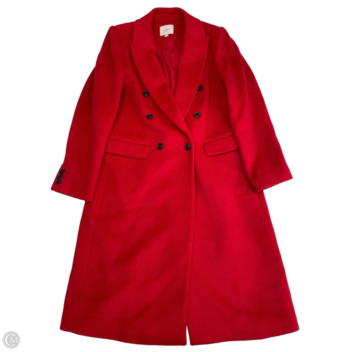 Coat Wool By Loft In Red, Size: M