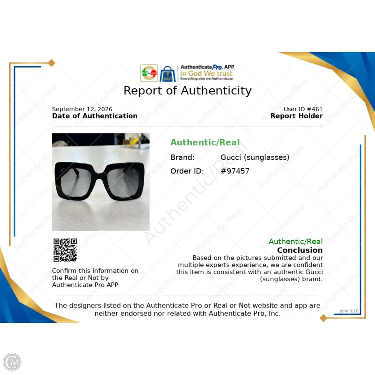 Sunglasses Luxury Designer By Gucci, Size: