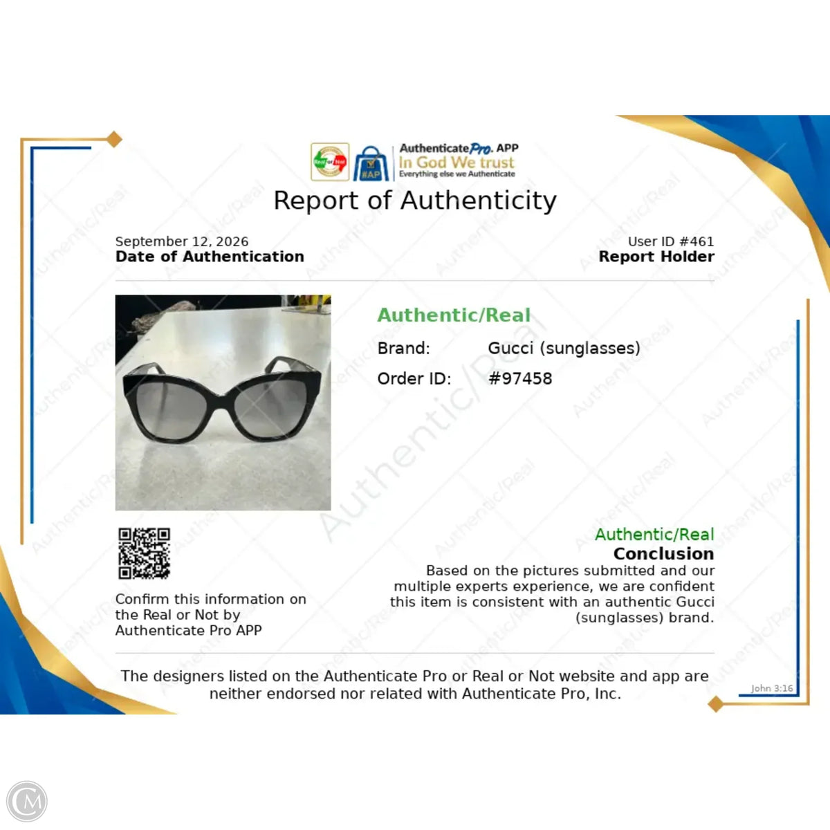 Sunglasses Luxury Designer By Gucci, Size: