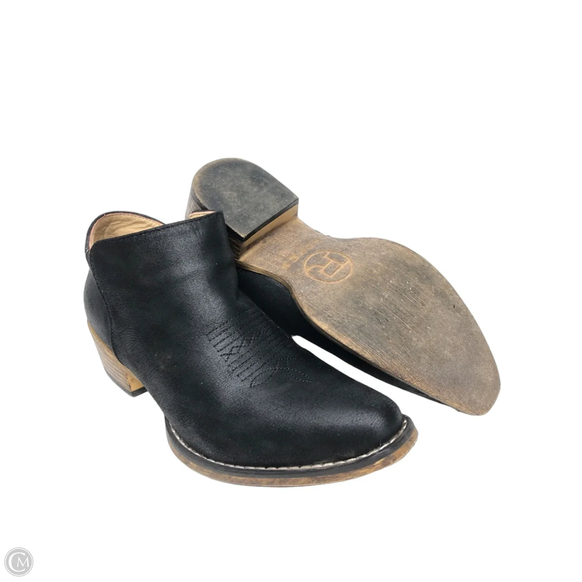 Boots Ankle Heels By Roper In Black, Size: 7.5