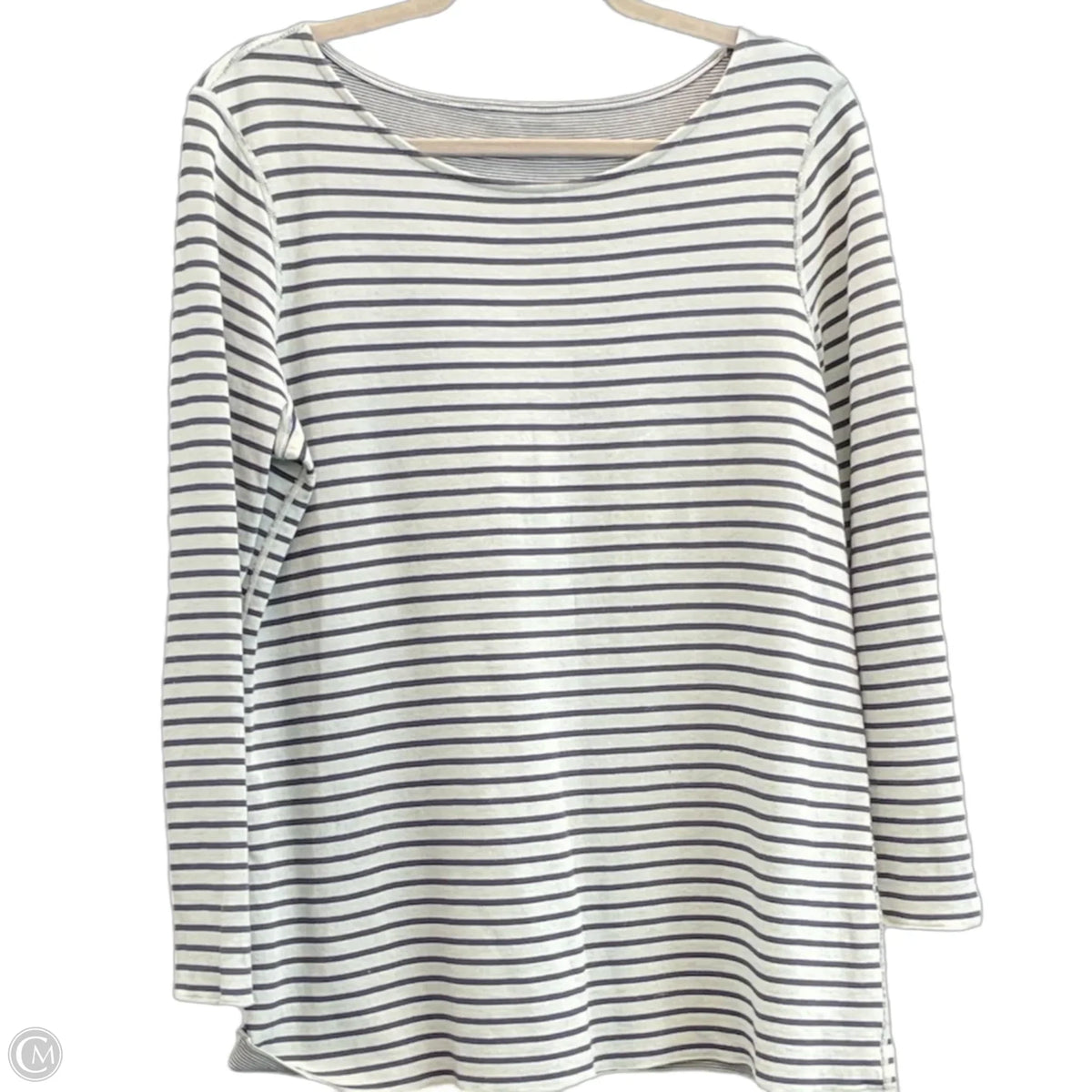 Top Long Sleeve By Chicos In Striped Pattern, Size: M