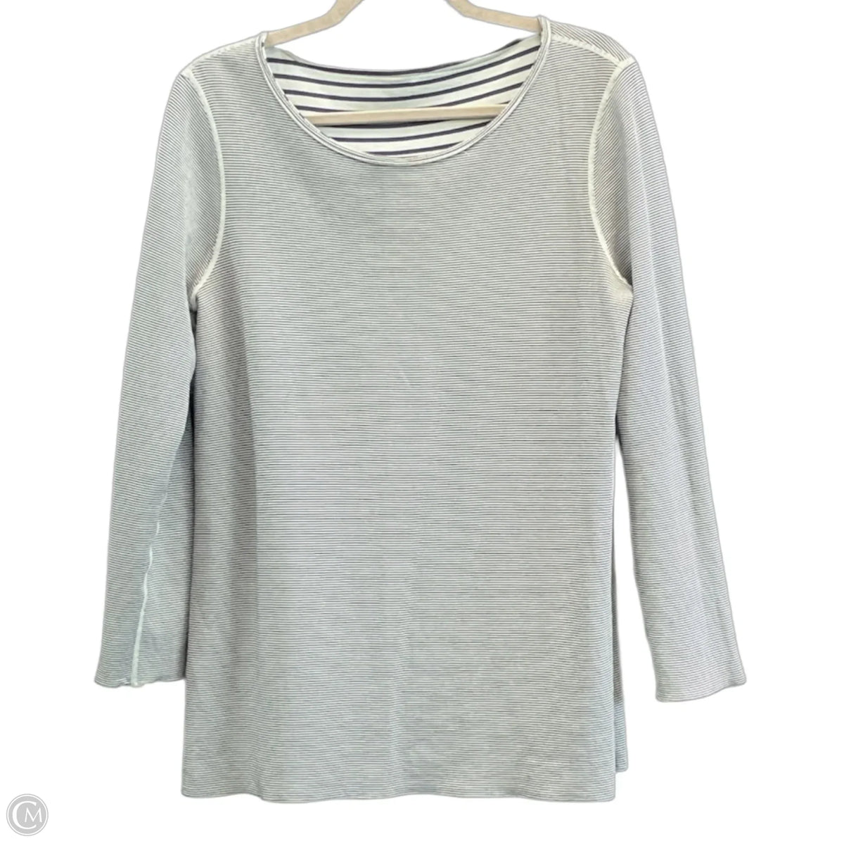 Top Long Sleeve By Chicos In Striped Pattern, Size: M
