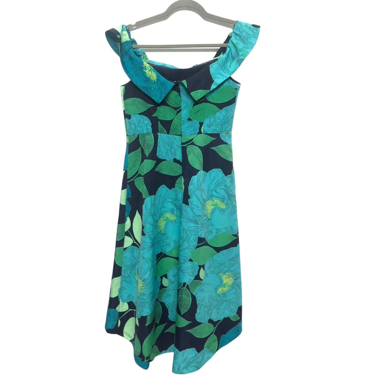 Blue & Green Dress Casual Midi New York And Co, Size 4