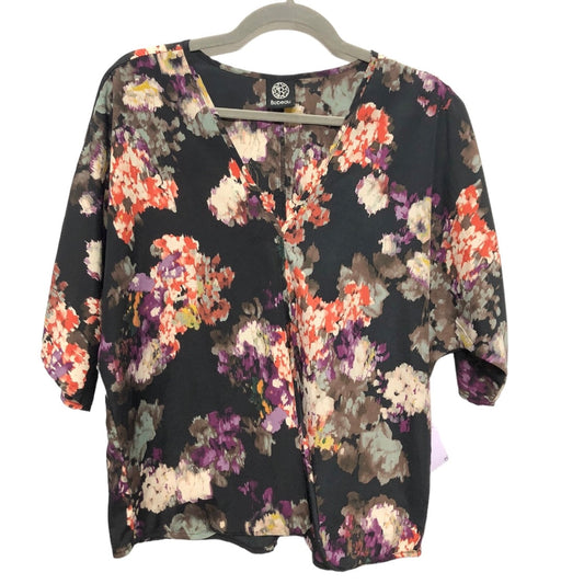 Floral Print Blouse Short Sleeve Bobeau, Size S