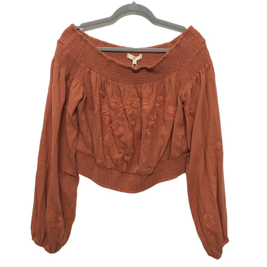 Orange Blouse Long Sleeve Chelsea And Violet, Size L