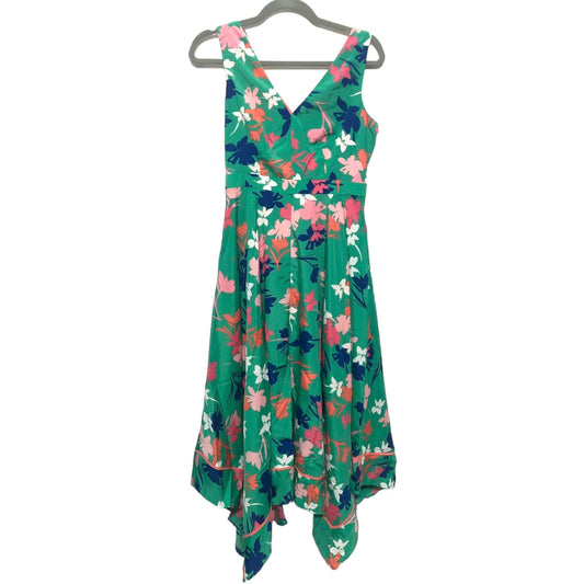 Green & Pink Dress Casual Midi Vince Camuto, Size 2