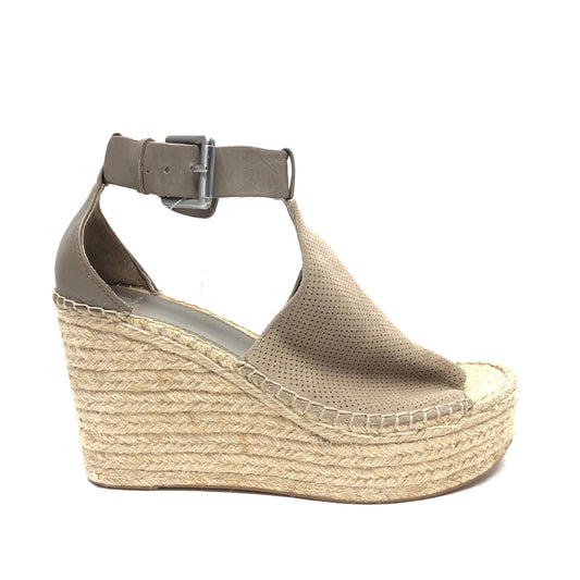 Taupe Sandals Heels Wedge Marc Fisher, Size 10
