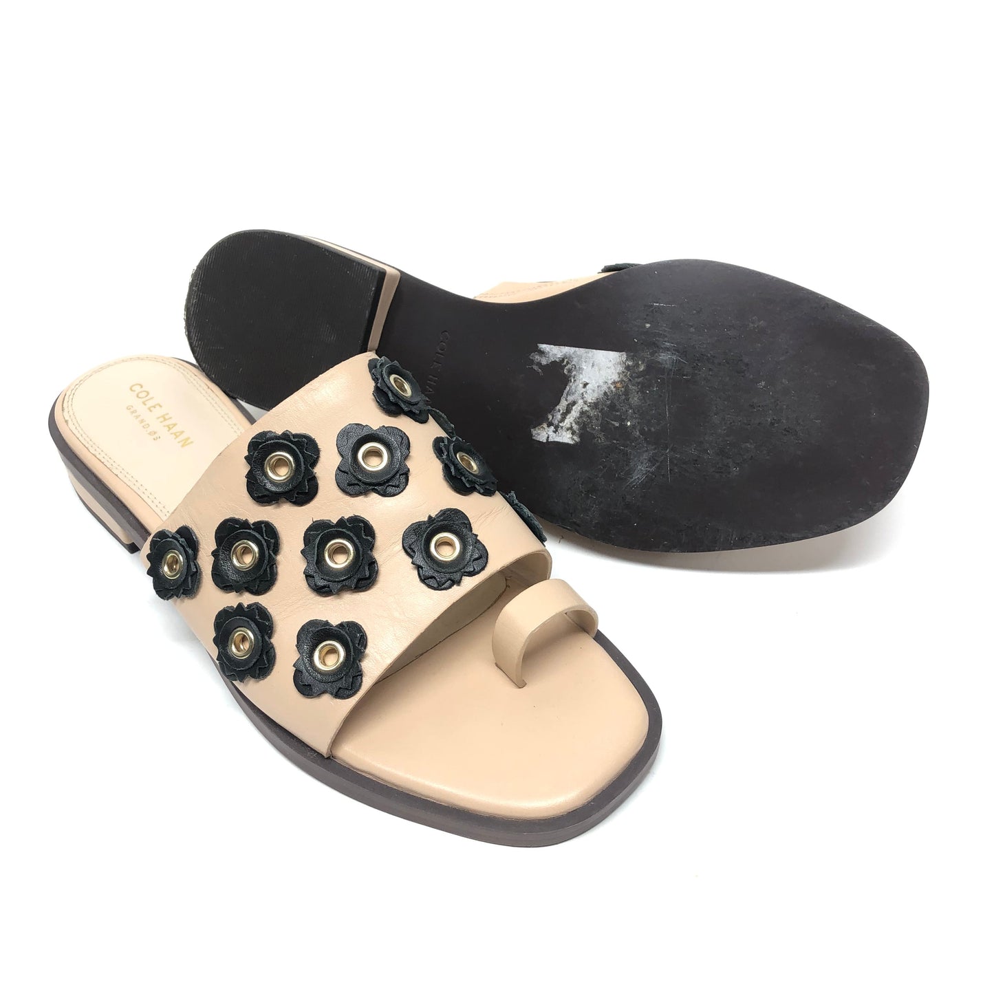 Black & Tan Sandals Flats Cole-haan, Size 8