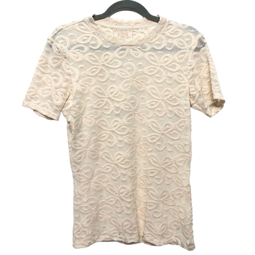 Cream Top Short Sleeve Johnny Was, Size S