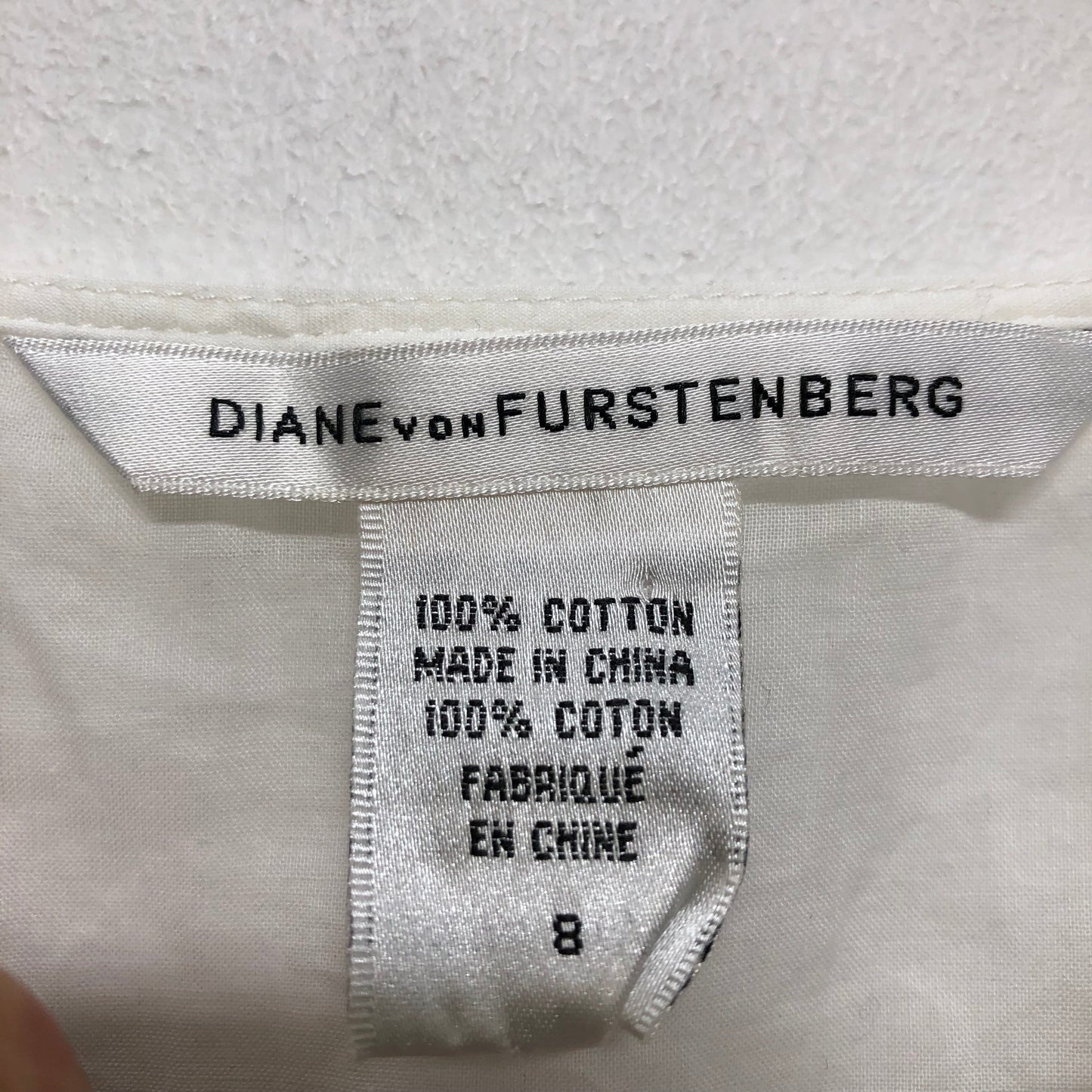 White Blouse Sleeveless Diane Von Furstenberg, Size 8