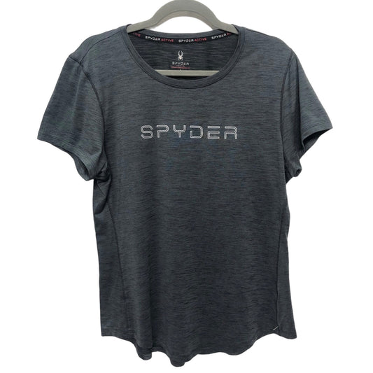 Grey Athletic Top Short Sleeve Spyder, Size L