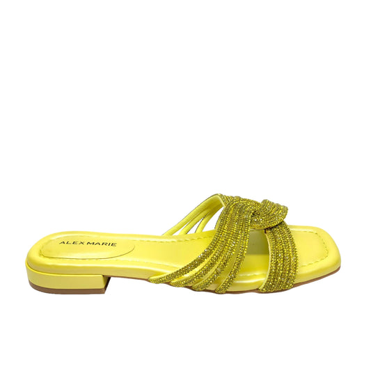 Yellow Sandals Flats Alex Marie, Size 8