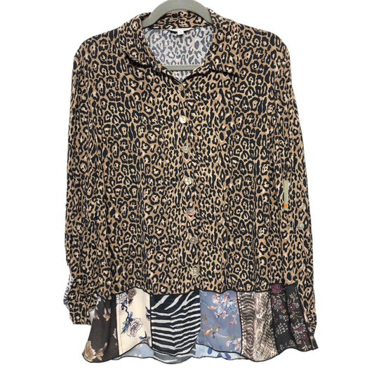 Leopard Print Tunic Long Sleeve John Mark, Size S