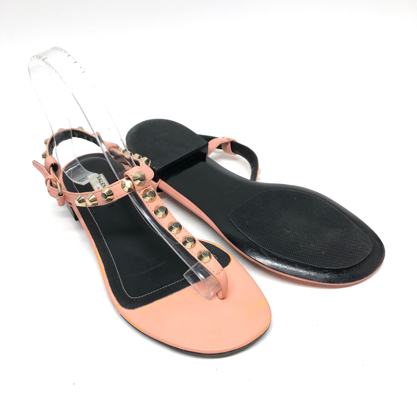 Peach Sandals Flats Balenciaga, Size 7