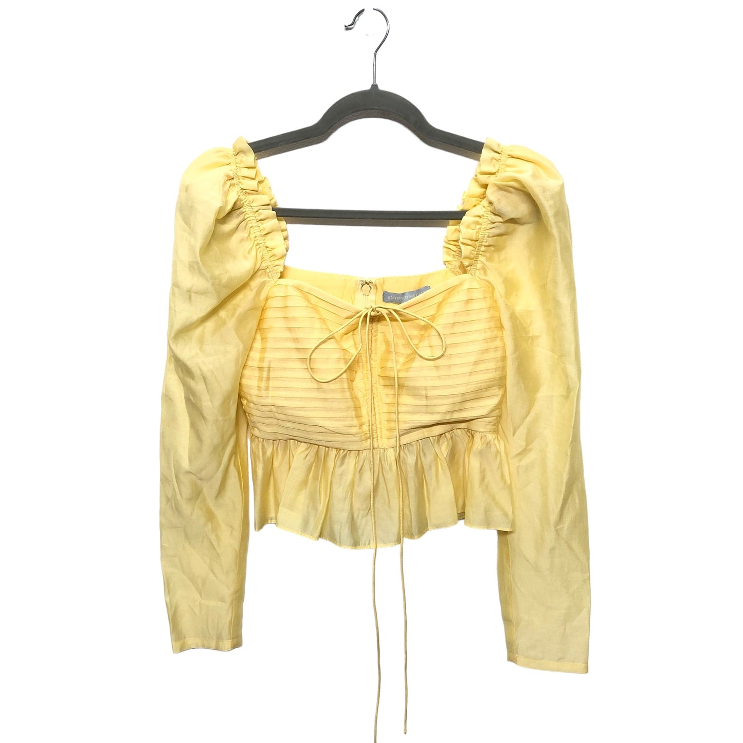 Yellow Blouse Long Sleeve Antonio Melani, Size 0