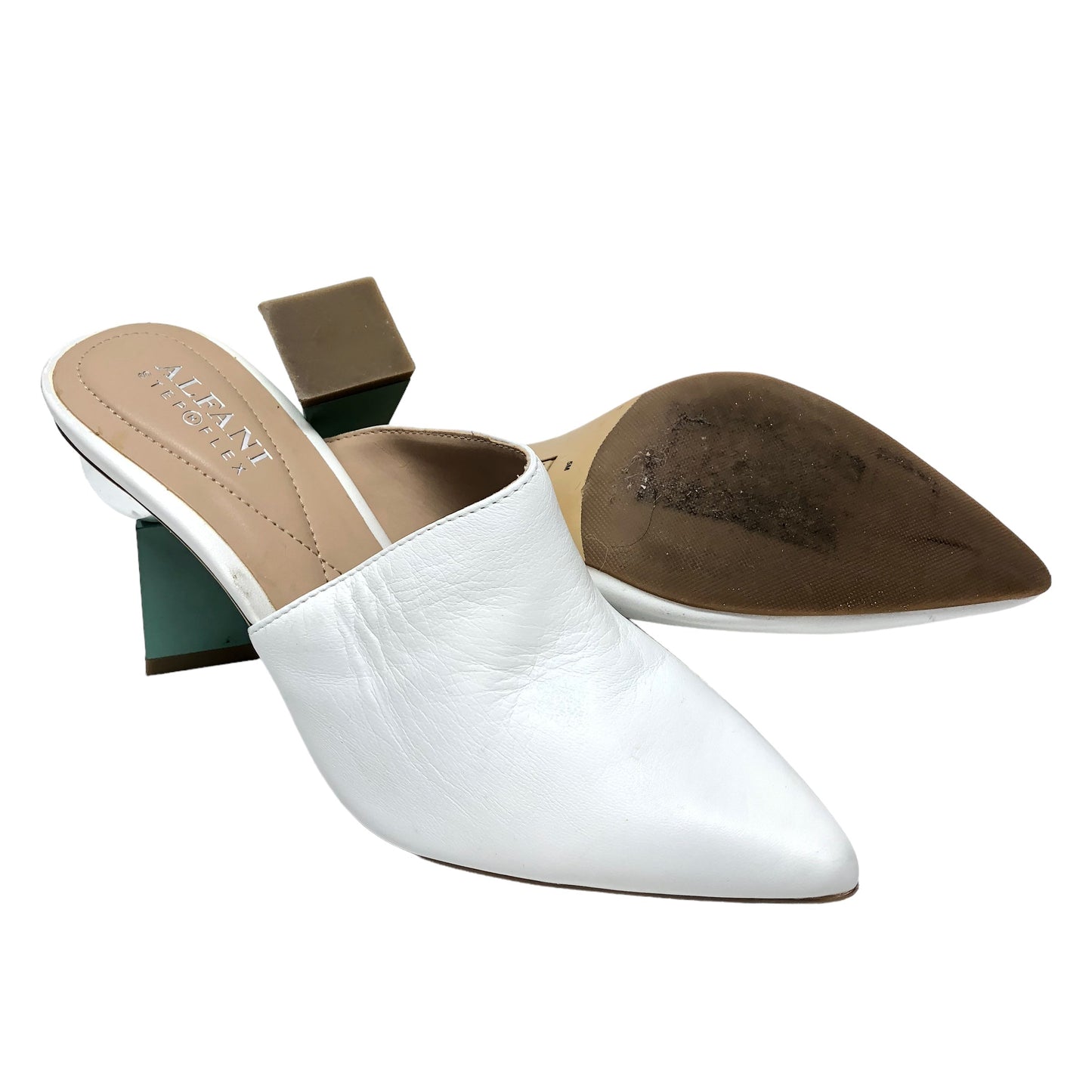 White Shoes Heels Block Alfani, Size 5