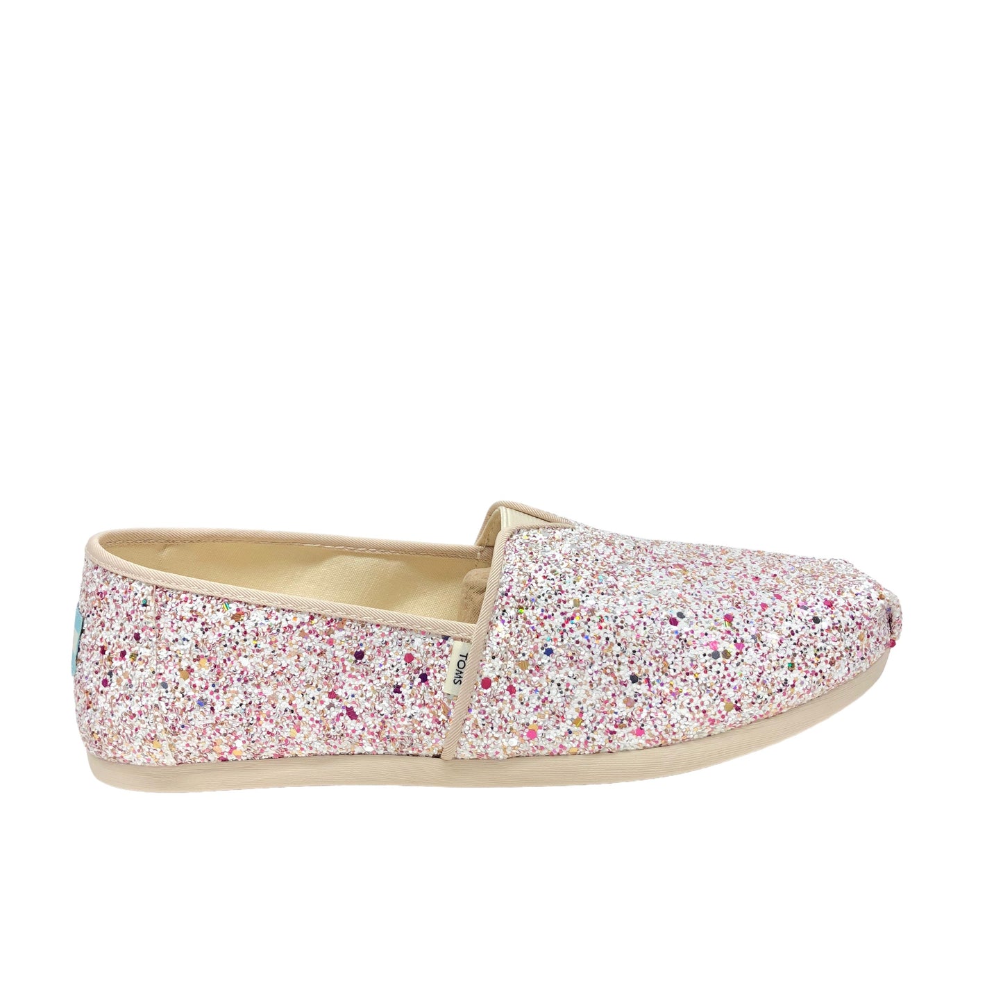 Pink & White Shoes Sneakers Toms, Size 8.5