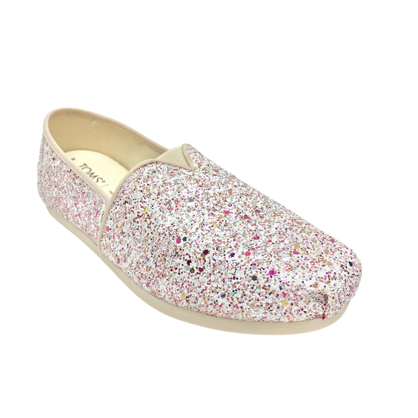 Pink & White Shoes Sneakers Toms, Size 8.5