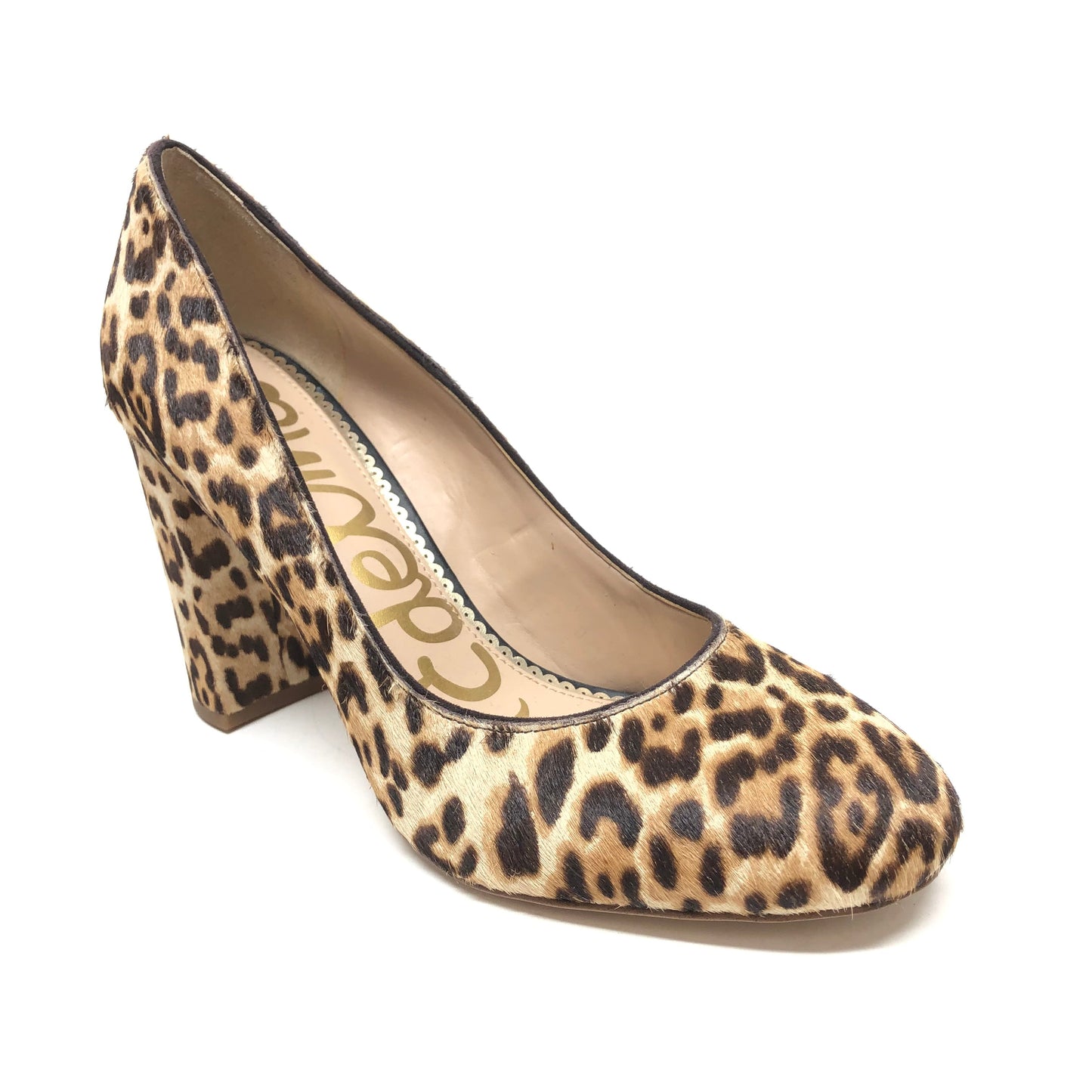 Leopard Print Shoes Heels Block Sam Edelman, Size 10