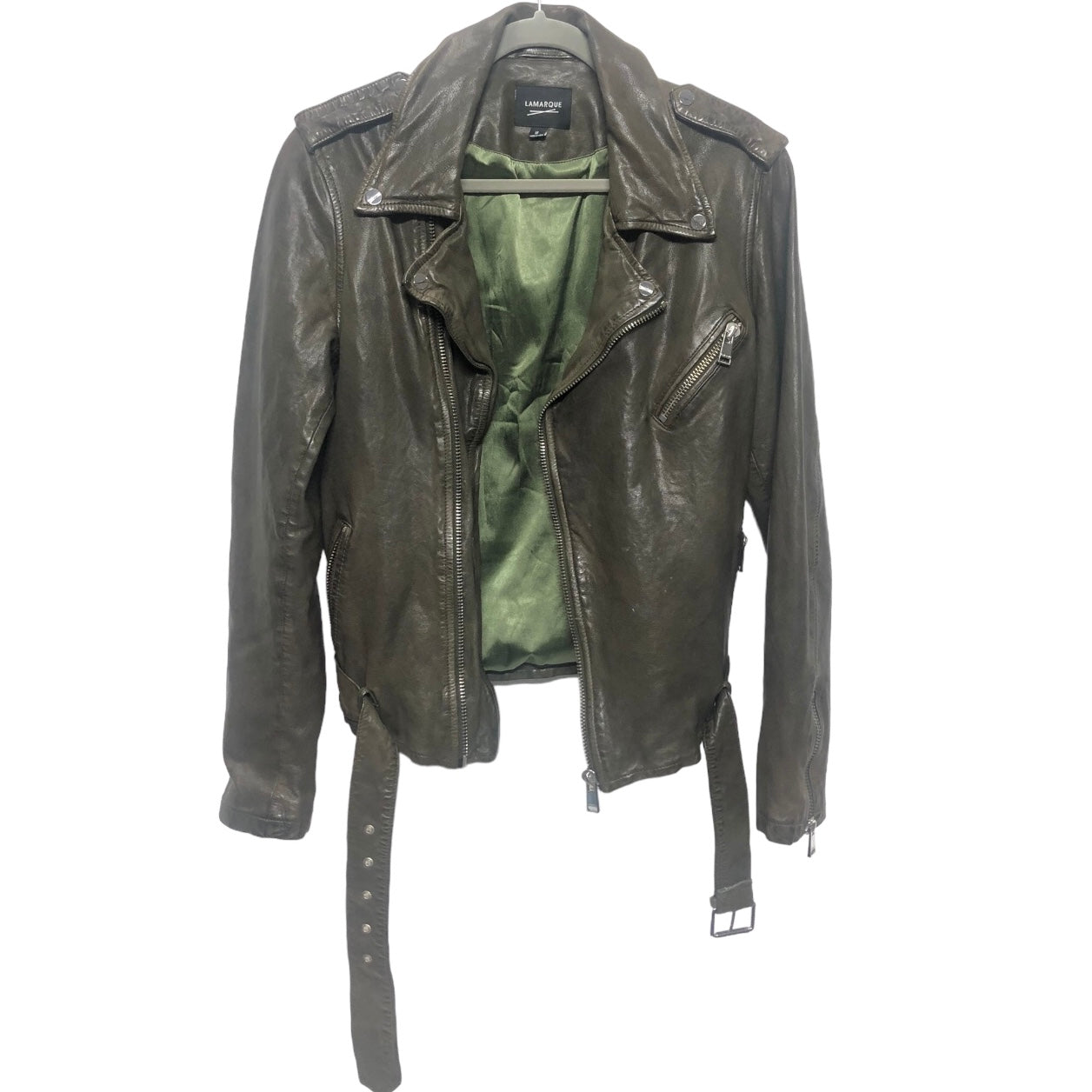 Brown & Green Jacket Leather Lamarque, Size M