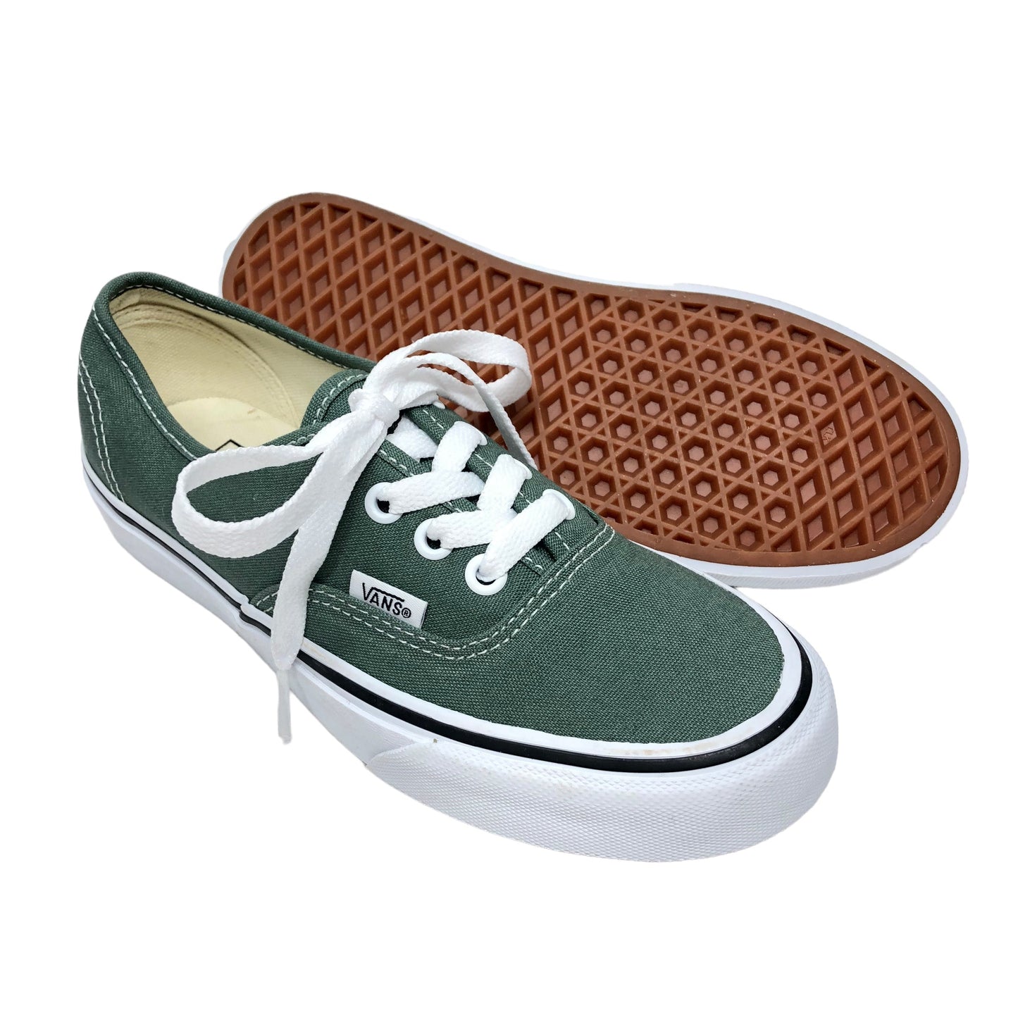 Green Shoes Sneakers Vans, Size 5.5