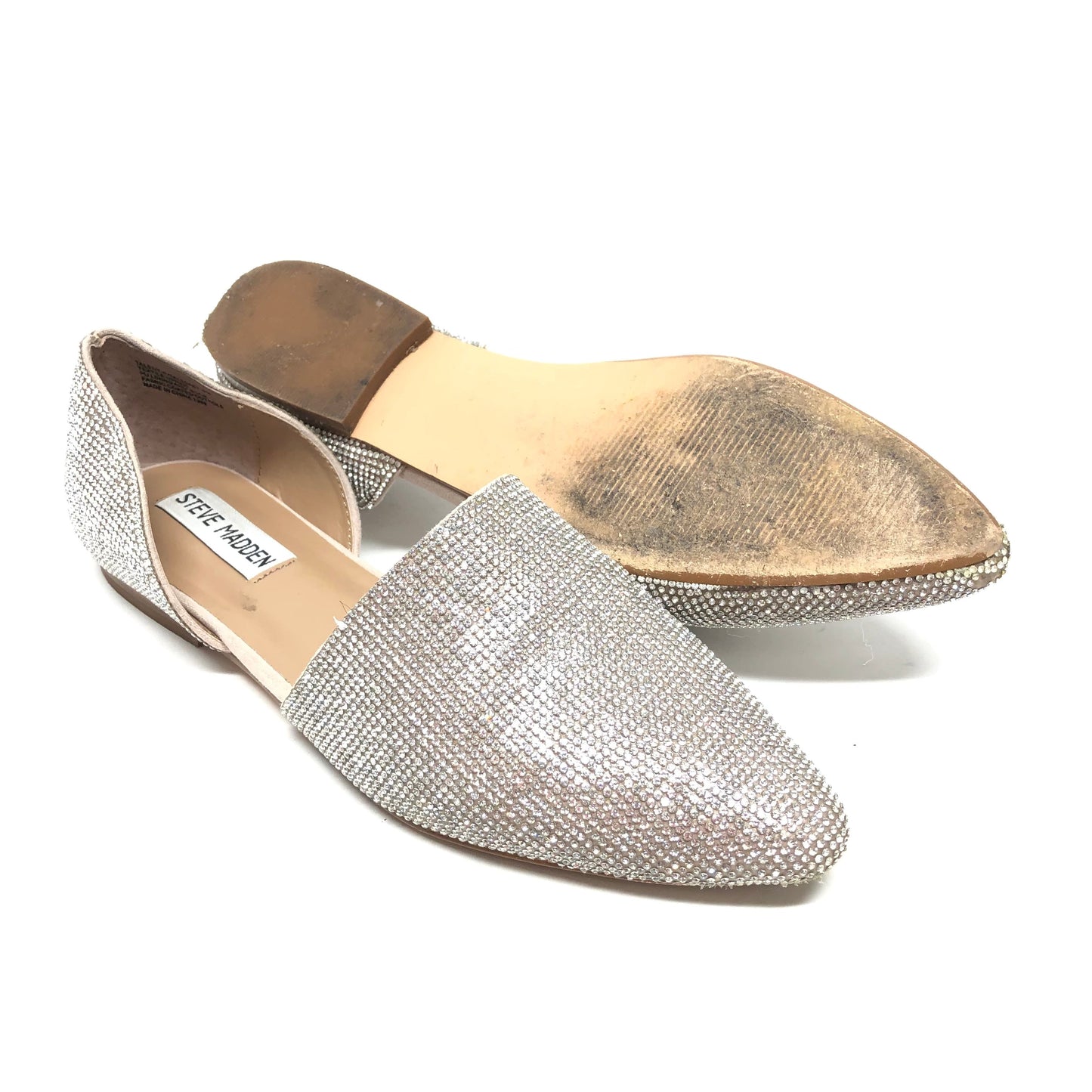 Silver Shoes Flats Steve Madden, Size 8